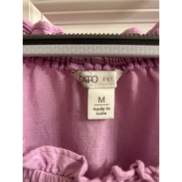 Cato Women’s Pink Puff Sleeve Embroidered Boho Peasant Top Size S - Picture 6 of 6